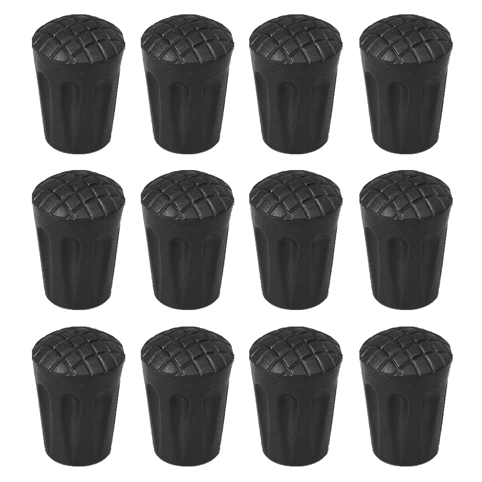 【送料無料】TRIWONDER トレッキングポール ウォーキングポール ラバーキャップ 取り替え用 ストック キャップ ゴムキャップ バスケット スノーバスケット (B - ブラック - 12個)