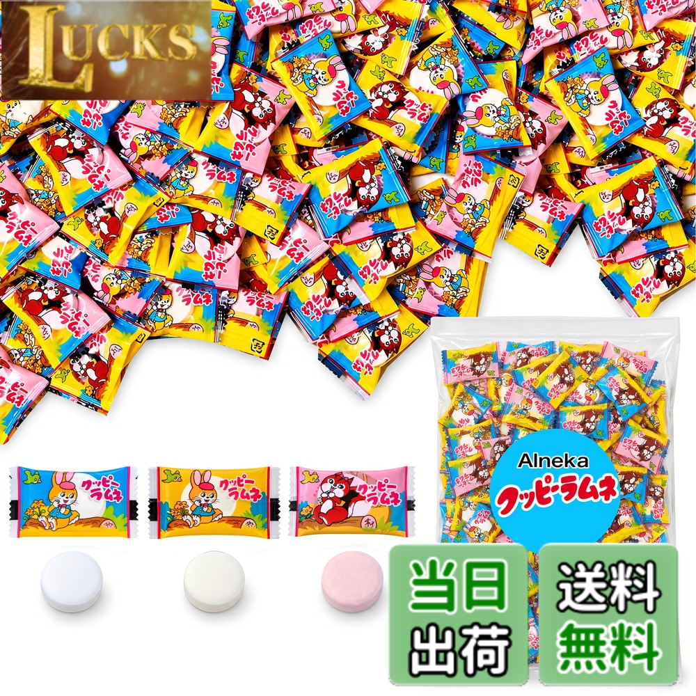 商品情報 商品の説明 主な仕様 懐かしさと笑顔を届ける！「クッピーラムネ」【商品特徴】 昔ながらの味わい：シュワっと広がる爽やかなラムネ風味が変わらぬ美味しさ 可愛いパッケージ：ウサギとリスのイラストが心を和ませてくれるデザイン みんなで楽しめる：小粒サイズで食べやすく、シェアにもぴったり プチギフトにも最適：ちょっとした贈り物やお礼にも喜ばれるお菓子【こんなシーンにおすすめ！】お子さまのおやつタイムに友人や家族とのシェアにオフィスでのリフレッシュにちょっとした贈り物やお礼に【こんな方におすすめ】懐かしい駄菓子の味を楽しみたい方子どもの頃の思い出を味わいたい方気軽に配れるお菓子を探している方世代を問わず喜ばれるスイーツを選びたい方【魅力】「懐かしくて思わず笑顔になりました！」「子どもと一緒に楽しめるのが嬉しいです」「ちょっとしたお礼に配ったらとても喜ばれました」「いつ食べても変わらない美味しさが安心感につながります」●原材料：砂糖（国内製造）、砂糖調製品（砂糖、コーンスターチ）、コーンスターチ、ばれいしょでん粉、デキストリン/加工でん粉、酸味料（クエン酸）、香料、アナトー色素、ブドウ果汁色素●保存方法：直射日光、高温多湿はお避けください。 # 【送料無料】クッピーラムネ ラムネ 業務用 ラムネ菓子 大粒 330g 約110個程度 【 駄菓子 くっぴーラムネ 駄菓子 御菓子 業務用 お菓子 大容量 個包装 】【Alneka】 懐かしい味わいの「クッピーラムネ」は、世代を超えて愛され続けるお菓子です。お子さまの頃に楽しんだ記憶を呼び起こすこのラムネは、手頃なサイズでサクサクとした食感が特徴。笑顔と共に届けられる楽しみに、思わず手が伸びます。しかし、イベントやパーティーで大人数に配りたいとき、どのお菓子を選べばいいか迷いますよね。そんな時、この業務用のクッピーラムネが最適です。お手軽に大容量で揃えられ、個包装なのでシェアにも困りません。家族や友達とのひとときを楽しむため、またはお礼の品にもぴったりです。以下では、その魅力とおすすめのシーンをご紹介します。 ## 昔ながらの美味しさが魅力 「クッピーラムネ」は、昔ながらの味わいを大切にしたお菓子です。その特徴は、シュワっと広がる爽やかなラムネ風味で、食べるたびに心躍る楽しさがあります。特に、懐かしさを感じることができ、子どもの頃に戻ったような気分を味わえます。このラムネは、手軽に楽しめるスナックとして、どんなシーンにもマッチします。 その味わいは、ただ甘いだけでなく、酸味と甘味の絶妙なバランスがとれています。口に入れると、軽やかに溶けていく感触が非常に心地良く、一口食べるごとに笑顔が生まれます。この特別な味は、子どもたちだけでなく、大人にも愛される理由の一つです。例えば、友人宅に遊びに行く際や、集まりの際に持参すると、会話が弾むことでしょう。 また、見た目も可愛らしく、ウサギとリスのイラストが描かれたパッケージは、手に取るだけでワクワクします。お子さまへの贈り物やちょっとした手土産にも最適です。思わず手に取りたくなる可愛さが、楽しみをさらに引き立てます。たくさんの人でシェアしたくなるこの商品なら、その場の雰囲気まで明るくしてくれるでしょう。 ## おススメのシーンと用途 このクッピーラムネは、その特長により、様々なシーンで活用できます。まず、お子さまのおやつタイムにぴったりです。小粒サイズかつ個包装になっているので、小さなお子さまでも安心して楽しむことができます。おやつの時間を特別にしてくれるこのラムネは、子どもたちに大好評です。 次に、家族や友人とのシェアにも大変便利です。普段の集まりやパーティーの際、食事の後のお楽しみとして出せば、みんなで笑顔になれること間違いありません。大容量なので、安心して共用でき、誰でも簡単に手に取ることができます。このように、気軽に配れるお菓子は、コミュニケーションの一助としても役立ちます。 さらに、オフィスでのリフレッシュにも最適です。業務に疲れた時、甘さが疲れを癒し、気分をリフレッシュしてくれるでしょう。同僚と一緒に楽しめば、業務の合間にさわやかなひとときを提供してくれます。 プチギフトとしても非常に喜ばれます。ちょっとしたお土産や、感謝の気持ちを伝える際にも、この可愛らしいラムネを贈ることで、心が伝わる良い機会になることでしょう。手軽に渡せる個包装も嬉しいポイントです。このように、様々なシーンで活用できるクッピーラムネは、あなたの生活をより楽しいものにしてくれます。 ## クッピーラムネの魅力とおすすめの使い方 「クッピーラムネ」の魅力は、そのおいしさだけではありません。豊富な用途とシーンに合わせた楽しみ方も大きなポイントです。大容量なので、例えば学校の文化祭や地域のイベントでの提供にも最適です。多くの人々と分け合えるため、活気あふれるイベントにふさわしいお菓子です。また、個包装になっているため、配布しやすく、積極的に配ることができます。 さらに、夏のお祭りや運動会など、季節行事に持ち込むのもおすすめです。暑い日でも、軽やかなラムネは食べやすく、子どもたちにも好評です。また、外出中のおやつとしても重宝します。小さなお子さまでも簡単に持ち運べるため、旅行やピクニックのお供にもぴったりです。 普段使いとしては、あなたのお気に入りのドリンクと一緒に楽しむのもいいでしょう。アイスティーやジュースと共に味わうことで、味わいの幅が広がります。おやつタイムを特別なひとときに変えてくれるでしょう。 また、食べ終わった後のパッケージは、インテリアとしても活用可能です。可愛らしいイラストは子ども部屋の飾りとしてもぴったりで、思い出を視覚的に楽しむことができます。多機能なお菓子として、クッピーラムネはあなたの生活を豊かに彩る存在となることでしょう。 ## まとめ - 懐かしさを感じさせるラムネの味わい - 大容量パックでシェアがしやすい - 学校やオフィスでのリフレッシュに最適 - プチギフトにもぴったりの個包装 - 様々なシーンで活用できる多機能なお菓子 クッピーラムネは、その美味しさと多様性から、あなたの生活に笑顔を届けるお菓子です。ぜひその魅力を体験してみてください。