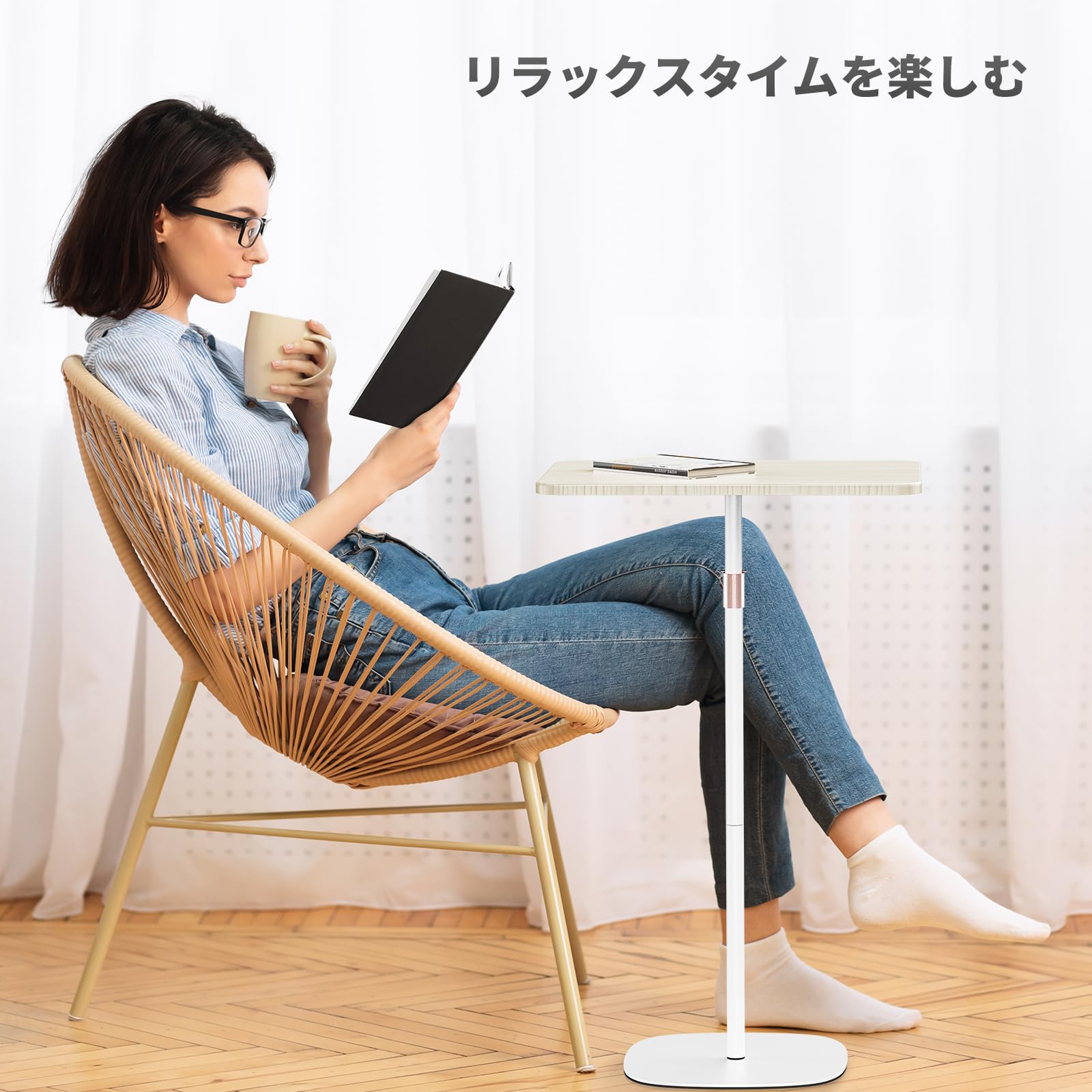 【送料無料】POLESTO ノートパソコン用スタンディングデスク サイドテーブル ベッ...