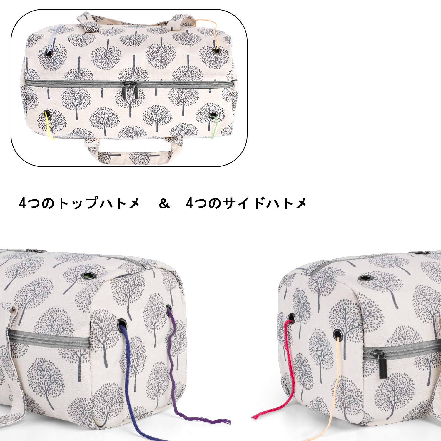 【送料無料】Luxja 毛糸収納バッグ 毛糸 編み針(14インチ・35.5cm以下) 編み物用品 収納 持ち運び(XL,木) clickworks-10168009 LUCKS サンプル画像3