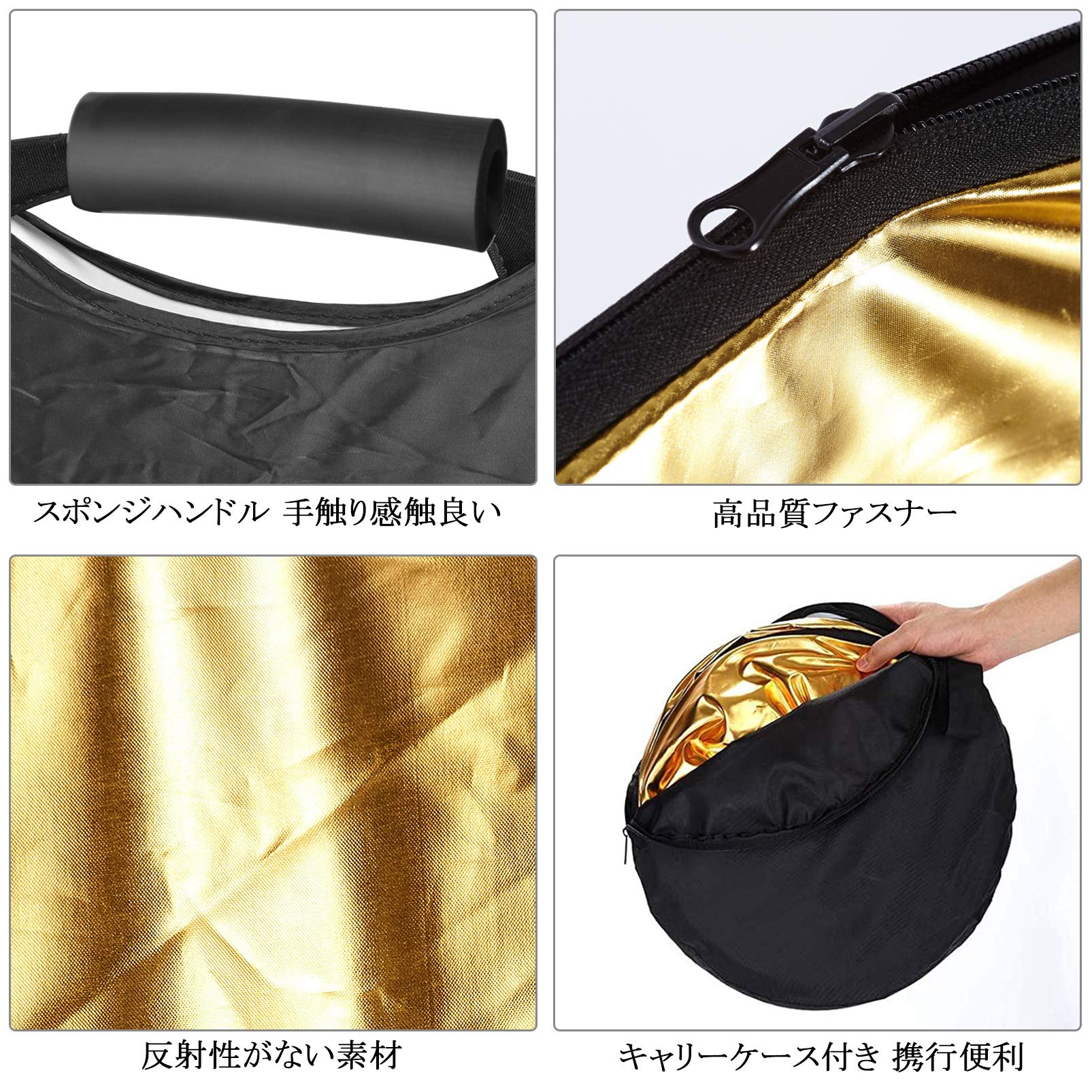 【送料無料】Selens 撮影用 5-IN-1楕円レフ板80x120cm+リフレクターホルダー+2Mラ...