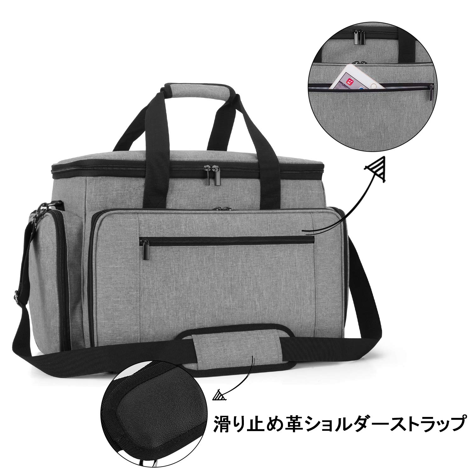 【送料無料】Luxja ミシンケース ハードボード付き 裁縫道具もまとめて収納 クッシ...