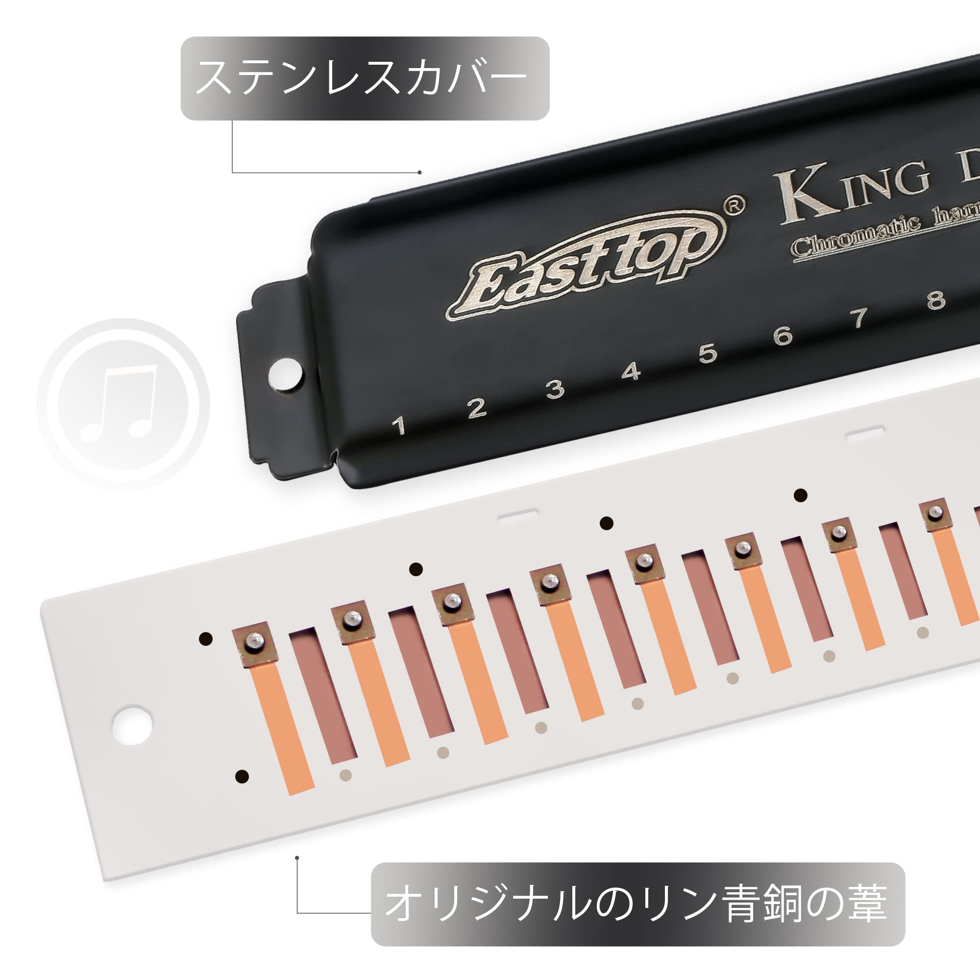 【送料無料】East topクロマチックハーモニカ C 12ホール48トーン 高気密加工 良い...