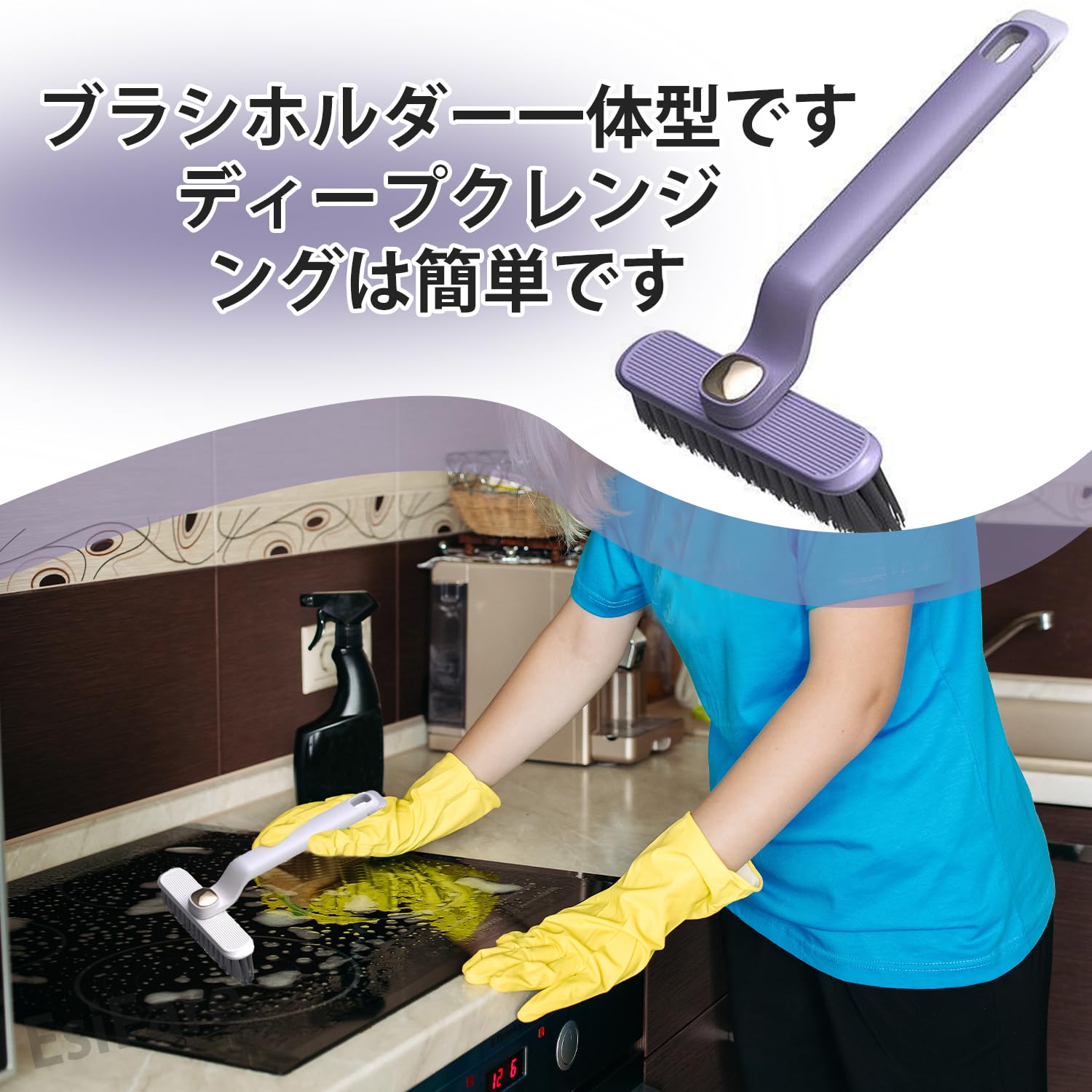 【送料無料】EsiFare お風呂掃除 ブラシ 角度調整可能 2個セット 掃除用ブラシ 多機能 玄関タイルブラシ 排水溝 隙間掃除グッズ 隙間ブラシ 窓 玄関 排水口 浴室 キッチン トイレ ピンセット付き スクレーパー付き clickworks-10197392 LUCKS サンプル画像3
