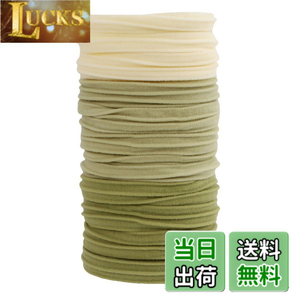 Hair Rubber Band - 【送料無料】柔らかいコットン素材のヘアゴム 10本セット 可愛いパステルカラー 伸縮性良好 髪に優しい 痕跡がつきにくい 日常使用に最適 滑り止め 様々な髪質に対応 色：グリーン系