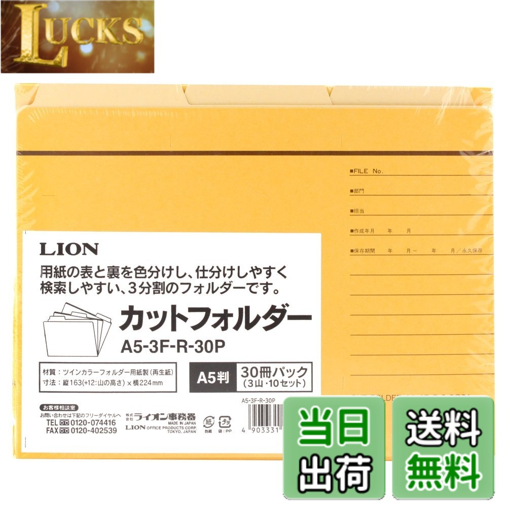 ライオン事務器 カットフォルダー FILE_FOLDER 色：マルチカラー、サイズ：A5