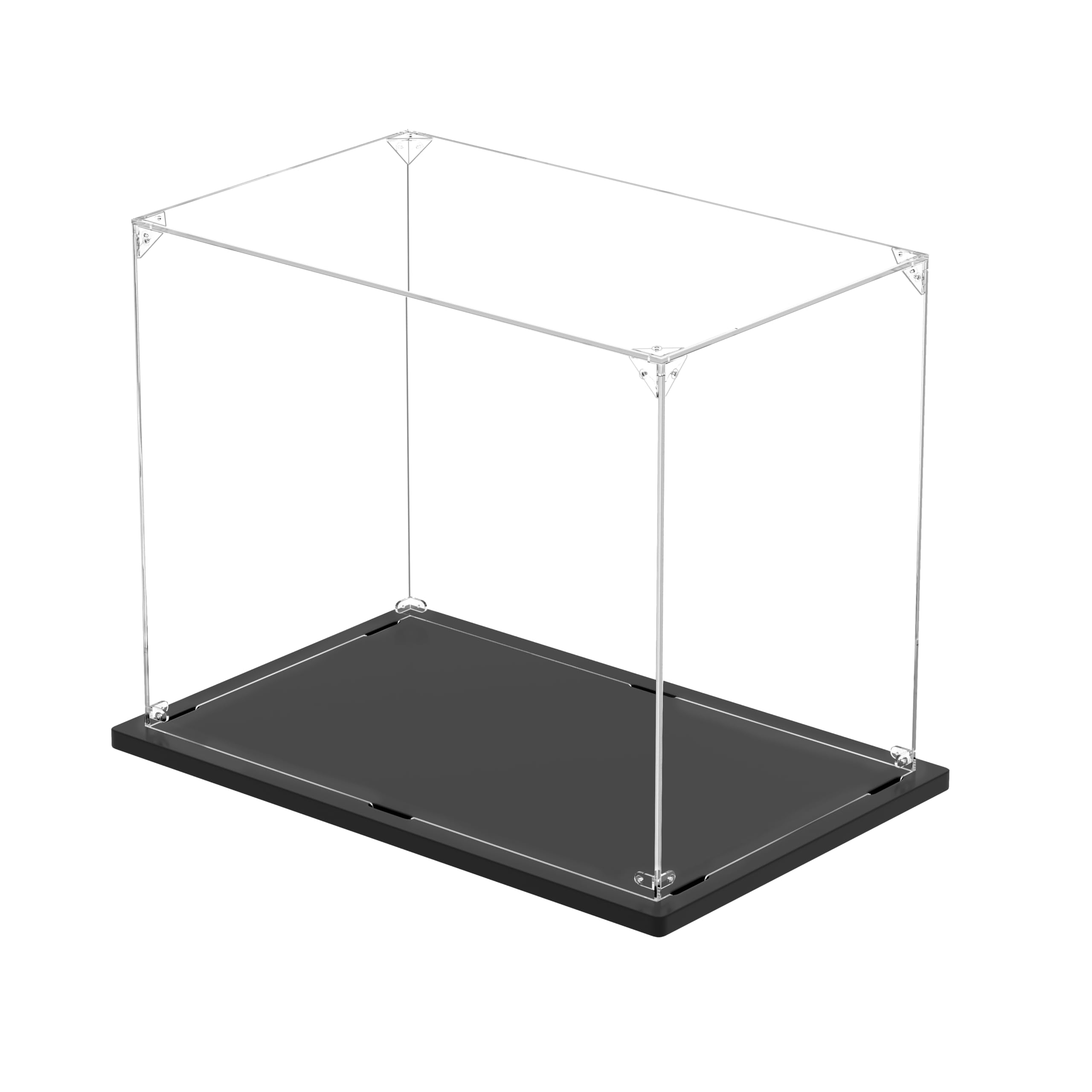 乐天商城 - 【送料無料】KUKERフィギュアケース 横長タイプ アクリルケース UVカット コレクションケース ディスプレイケース 組み立て簡単 頑丈 汚れ防止 手袋 クリーニングクロス付き 色：台座黒+透明ケース、サイズ：幅25x奥行15x高さ20cm