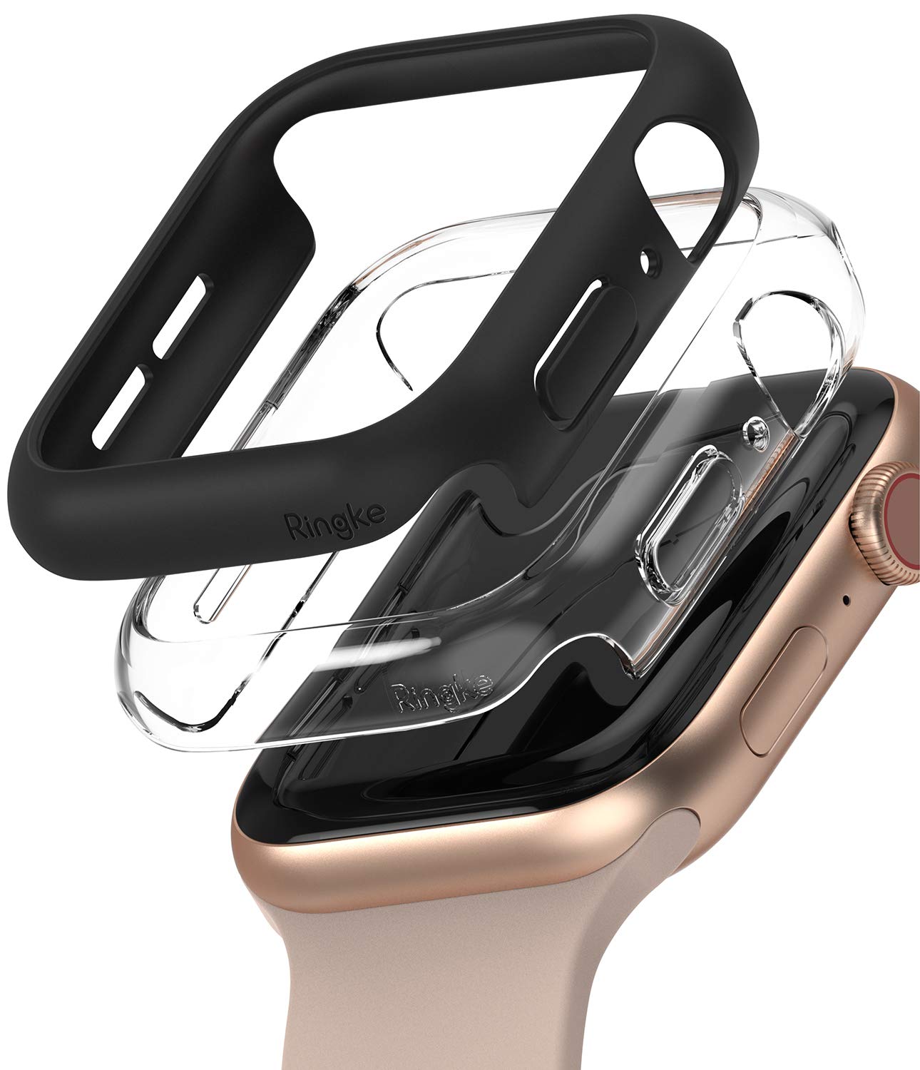 Rakuten - 【送料無料】JP - Ringke Apple Watch Series 6 / 5 / 4 / SE 40, 44mm Slim 色：Clear & Matte Black (2P)、サイズ：[6 / 5 / 4 / SE 44mm]