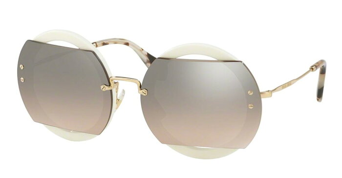 【新作】ミュウミュウ サングラス MiuMiu 取扱店 リヴィール 品番MU06SS-VAG4P0 カラーIVORY/brown gradient grey mirror silver lens フリーサイズ レディース 人気誕生日ギフト かわいい マーク おしゃれケース UVカット トレンド ブランド 海外通販 クリエンテ 送料無料