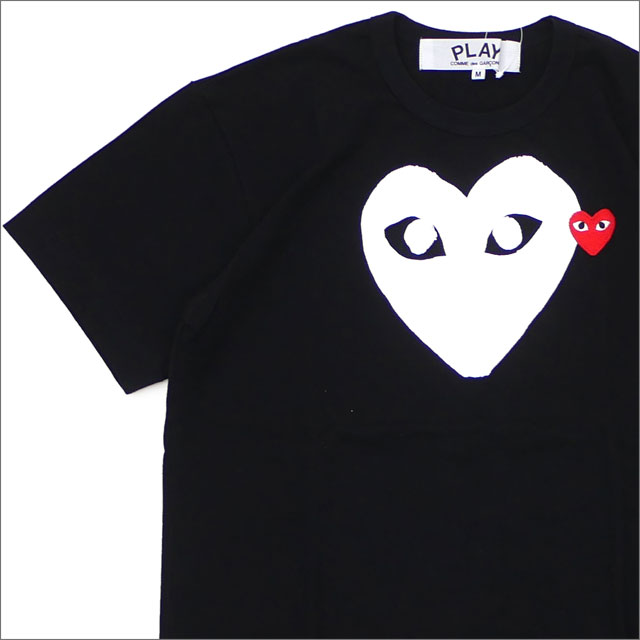 PLAY COMME des GARCONS プレイ コムデギャルソン WHITE HEART RED WAPPEN TEE Tシャツ BLACK 200007734041x【新品】 半袖Tシャツ