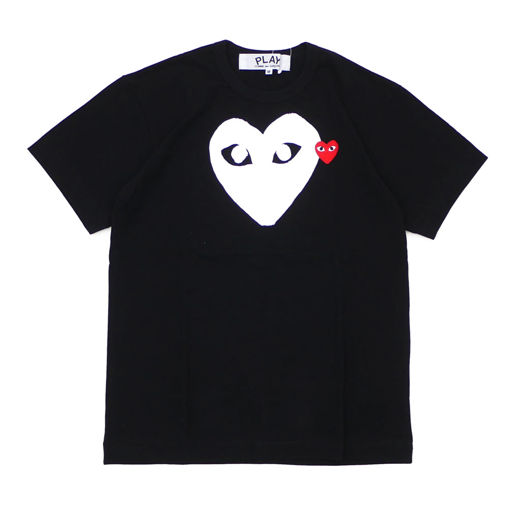 PLAY COMME des GARCONS プレイ コムデギャルソン WHITE HEART RED WAPPEN TEE Tシャツ BLACK 200007734041x【新品】 半袖Tシャツ