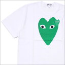 KiE{ۏ PLAY COMME des GARCONS vC RfM\ MENS GREEN HEART PRINT TEE TVc WHITE 200007756050xyViz TVc