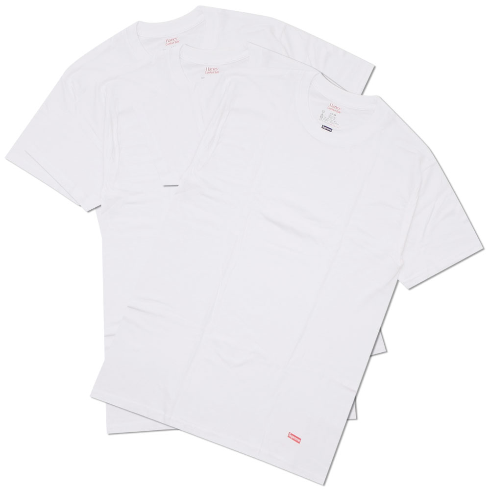 シュプリーム SUPREME x Hanes ヘインズ Tagless Tee 3pack Tシャツ3枚セット WHITE 200005622030x【新品】 半袖Tシャツ 39ショップ