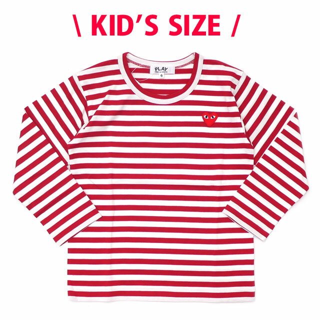 正規品・本物保証 プレイ コムデギャルソン PLAY COMME des GARCONS KIDS BORDER LS TEE 長袖Tシャツ RED レッド 赤 キッズ 【新品】 202000991543 TOPS