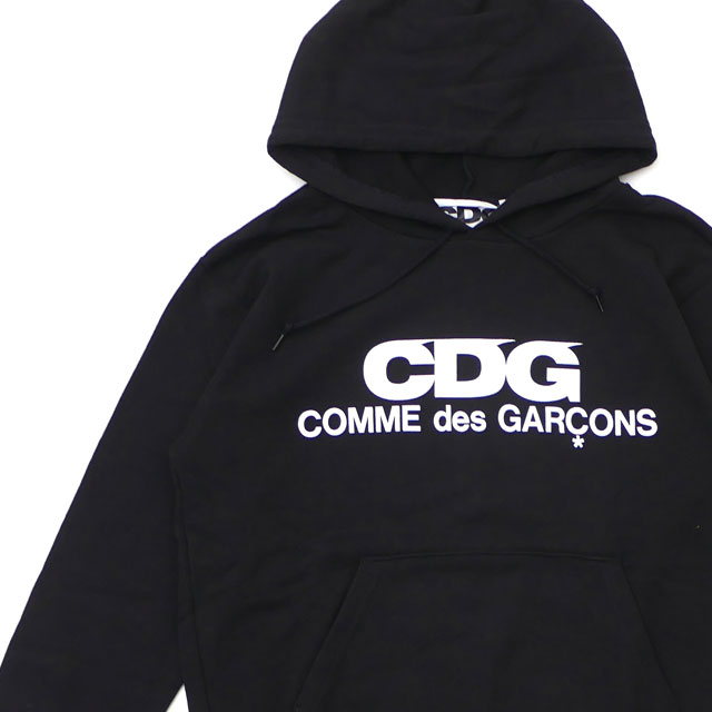 正規品 本物保証 シーディージー CDG コムデギャルソン COMME des GARCONS LOGO HOODED SWEATSHIRT スウェットパーカー BLACK ブラック 黒 メンズ 【新品】 211000596031 SWT/HOODY