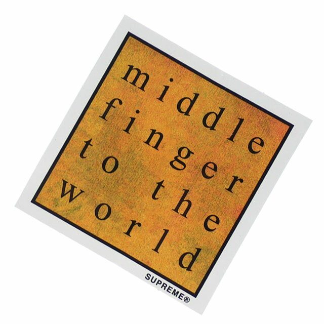 正規品 本物保証 新品 シュプリーム SUPREME Middle Finger To The World Sticker ステッカー YELLOW イエロー 黄色 メンズ レディース グッズ