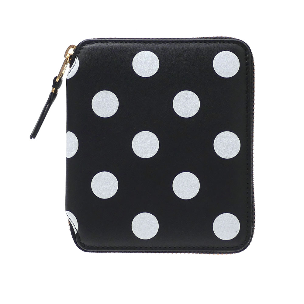 新品 コムデギャルソン Wallet COMME des GARCONS POLKA DOTS PRINTED Bi-fold Wallet ウォレット 二つ折り財布 BLACK ブラック 黒 メンズ レディース グッズ 39ショップ