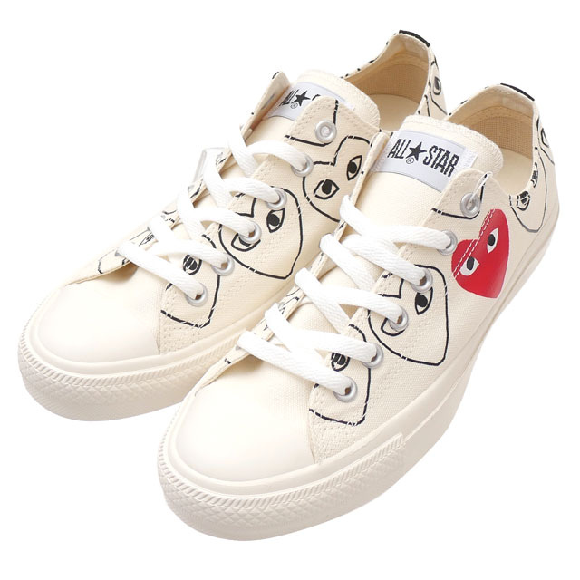 新品 プレイ コムデギャルソン PLAY COMME des GARCONS x コンバース CONVERSE ALL STAR OX PCDG オールスター スニーカー WHITE ホワイト 白 メンズ レディース フットウェア 39ショップ