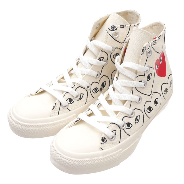 正規品・本物保証 新品 プレイ コムデギャルソン PLAY COMME des GARCONS x コンバース CONVERSE ALL STAR HI PCDG オールスター スニーカー WHITE ホワイト 白 メンズ レディース フットウェア