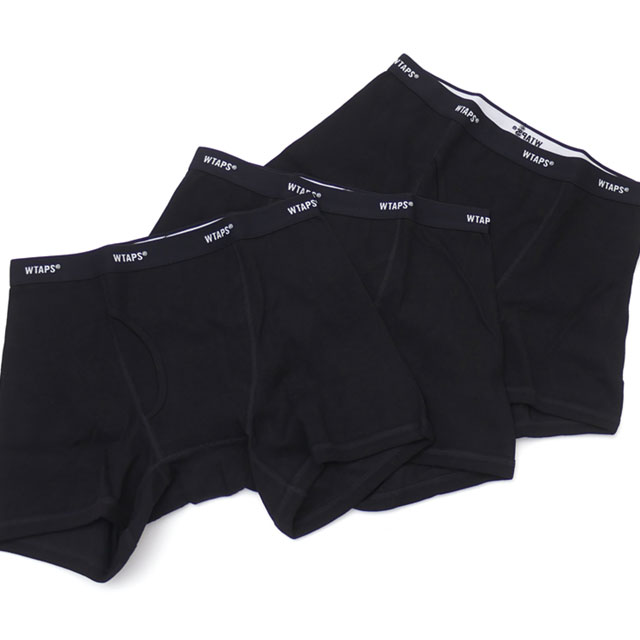 楽天CliffEdgeR正規品・本物保証 新品 ダブルタップス WTAPS SKIVVIES.BOXER ボクサーパンツ 3枚セット BLACK ブラック 黒 メンズ 新作 （W）TAPS グッズ