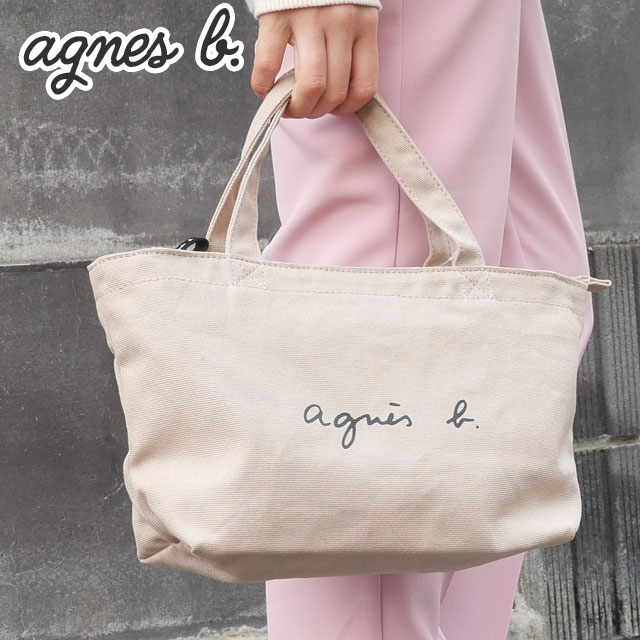 正規品・本物保証 新品 アニエスベー ボヤージュ agnes b. VOYAGE ロゴ トートバッグ BEIGE ベージュ メンズ レディース グッズ