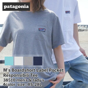 新品 パタゴニア Patagonia M's Boardshort Label Pocket Responsibili Tee ラベル ポケット レスポンシビリ Tシャツ 38510 メンズ レディース 半袖Tシャツ 39ショップ