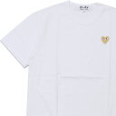 コム デ ギャルソン 正規品・本物保証 新品 プレイ コムデギャルソン PLAY COMME des GARCONS MENS GOLD HEART ONE POINT TEE Tシャツ WHITExGOLD メンズ 半袖Tシャツ