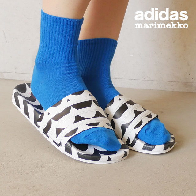 【数量限定特別価格】 新品 マリメッコ Marimekko x アディダス adidas ADILETTE W サンダル CBLACK/FTWWHT/TEREMA レディース グッズ