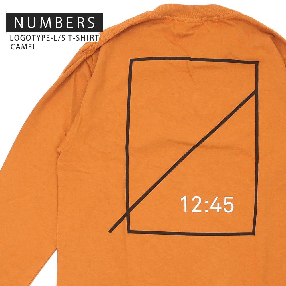 正規品・本物保証 新品 ナンバーズ Numbers LOGOTYPE-L/S T-SHIRT 長袖Tシャツ CAMEL キャメル メンズ TOPS