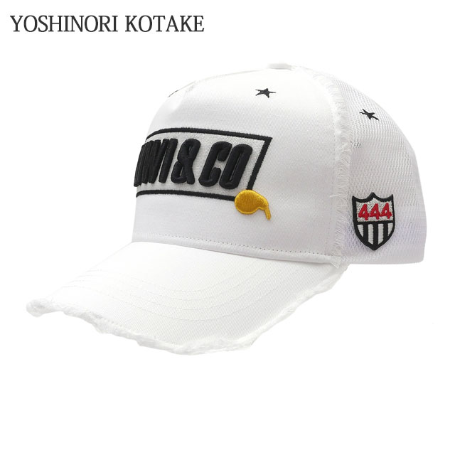 ヨシノリコタケ 正規品・本物保証 新品 ヨシノリコタケ YOSHINORI KOTAKE x キウィアンドコー KIWI&CO. TWILL MESH CAP キャップ WHITE ホワイト 白 メンズ ヘッドウェア