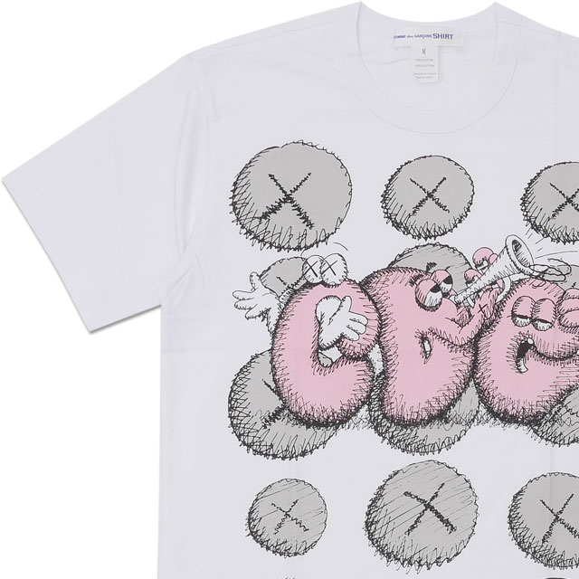 楽天CliffEdgeR正規品・本物保証 新品 コムデギャルソン シャツ COMME des GARCONS SHIRT x カウズ KAWS CDG T-Shirt 1 Tシャツ WHITE ホワイト 白 メンズ 半袖Tシャツ