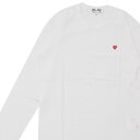 コム デ ギャルソン 正規品・本物保証 新品 プレイ コムデギャルソン PLAY COMME des GARCONS SMALL RED HEART L/S TEE 長袖Tシャツ WHITE ホワイト メンズ TOPS