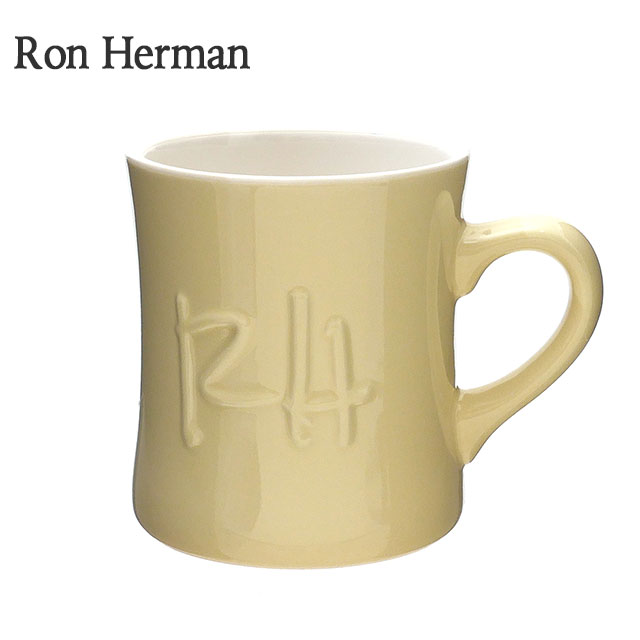 センスのいいメンズマグカップ 正規品・本物保証 新品 ロンハーマン Ron Herman RH Emboss Logo Mug マグカップ LT.YELLOW ライトイエロー メンズ レディース グッズ