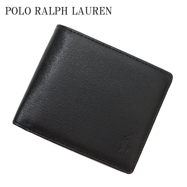 正規品・本物保証 新品 ポロ ラルフローレン POLO RALPH LAUREN WALLET ウォレット 財布 札入れ 二つ折り 小銭入れ BLACK ブラック 黒 メンズ レディース グッズ