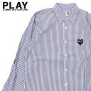 コム デ ギャルソン 正規品・本物保証 新品 プレイ コムデギャルソン PLAY COMME des GARCONS MENS BLACK HEART STRIPE L/S SHIRT 長袖シャツ BLUE ブルー 青 メンズ TOPS