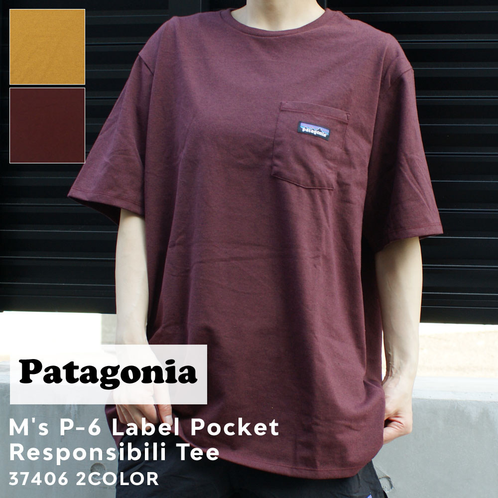 楽天CliffEdgeR正規品・本物保証 新品 パタゴニア Patagonia M's P-6 Label Pocket Responsibili Tee P-6ラベル ポケット レスポンシビリ Tシャツ 37406 メンズ レディース アウトドア キャンプ 半袖Tシャツ
