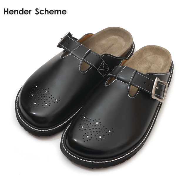 新品 エンダースキーマ Hender Scheme buggs レザーサンダル BLACKxWHITE ブラック 黒 メンズ レディース 新作 フットウェア 39ショップ