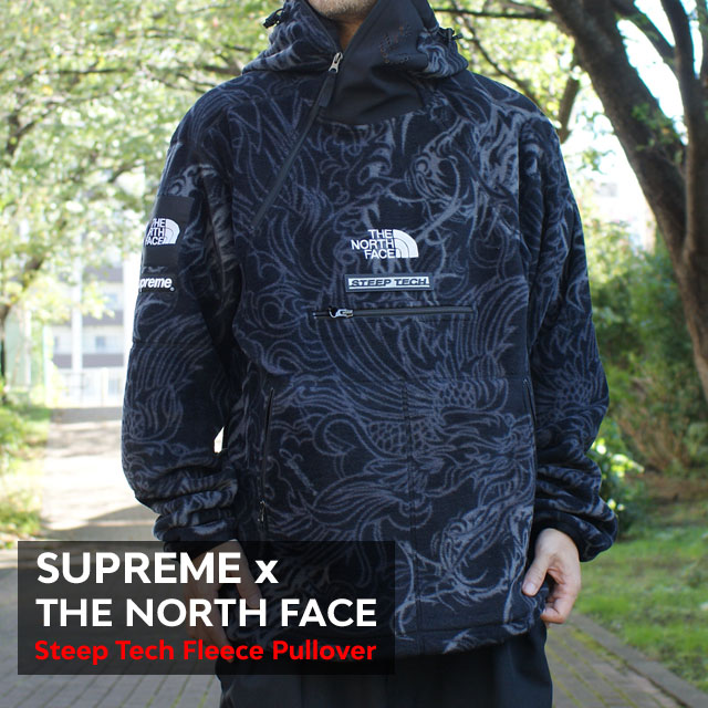 正規品・本物保証 新品 シュプリーム SUPREME x ザ ノースフェイス THE NORTH FACE Steep Tech Fleece Pullover フリース ジャケット BLACK ブラック 黒 メンズ OUTER