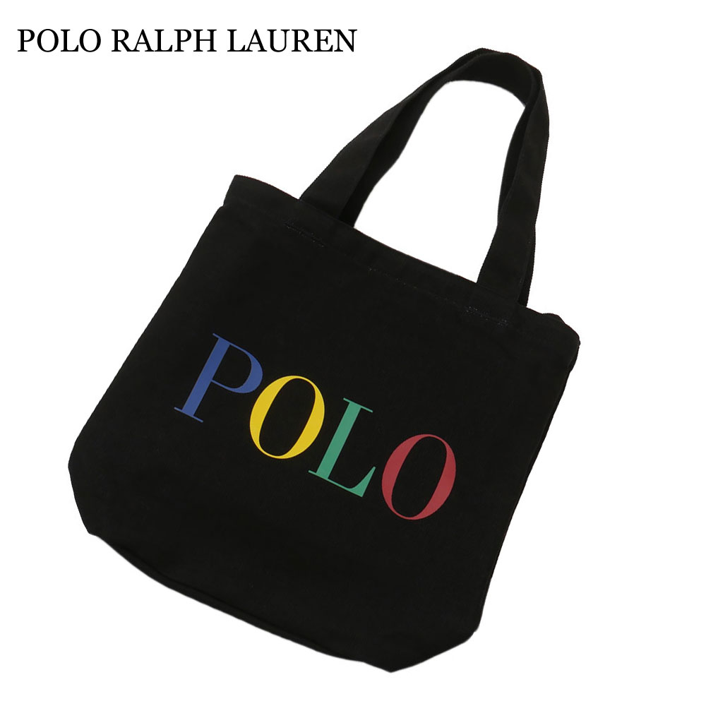 ラルフローレン 帆布・キャンバスバッグ メンズ 正規品・本物保証 新品 ポロ ラルフローレン POLO RALPH LAUREN Logo Cotton Canvas Tote ロゴ コットン キャンバス トートバッグ BLACK ブラック メンズ レディース キッズ グッズ