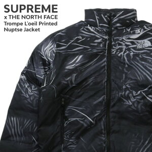 正規品・本物保証 新品 シュプリーム SUPREME x ザ ノースフェイス THE NORTH FACE Trompe L'oeil Printed Nuptse Jacket ヌプシ ダウンジャケット BLACK ブラック 黒 メンズ 新作 OUTER