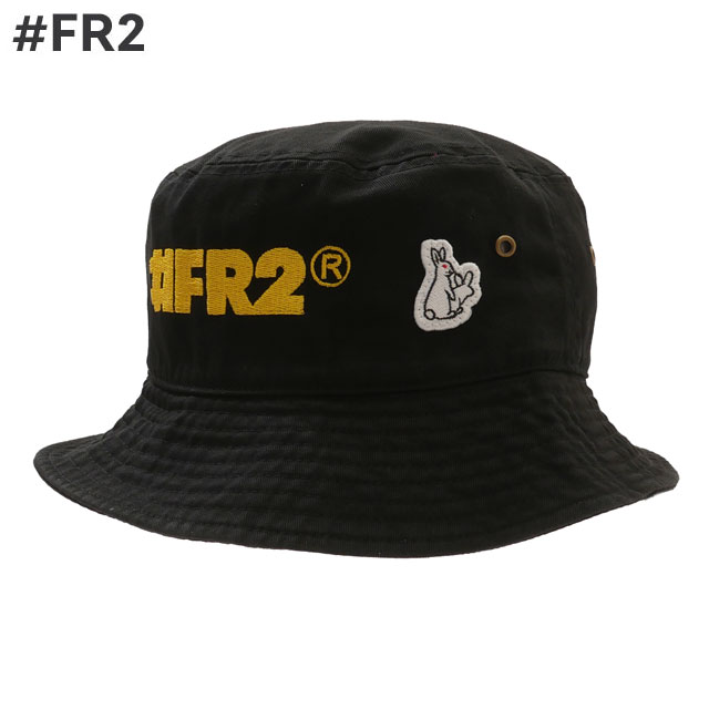 正規品・本物保証 新品 エフアールツー #FR2 Logo Embroidery Bucket Hat バケット ハット BLACK ブラック 新作 スモーキングキルズ ボックスロゴ Fxxking Rabbits うさぎ ヘッドウェア