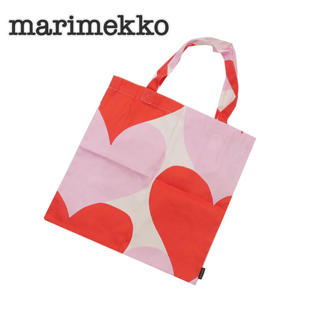 正規品・本物保証 新品 マリメッコ Marimekko Sydamet シュダメット ファブリックバッグ トートバッグ WHITE/TOMATO RED/LIGHT PINK メンズ レディース グッズ