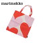 正規品・本物保証 新品 マリメッコ Marimekko Sydamet シュダメット ファブリックバッグ トートバッグ WHITE/TOMATO RED/LIGHT PINK メンズ レディース グッズ