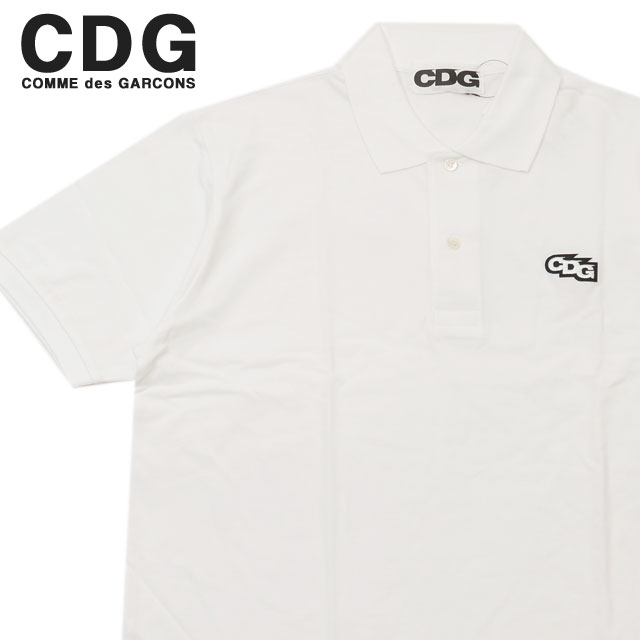 ʡʪݾ  ǥ CDG ǥ륽 COMME des GARCONS PATCH POLO SHIRT ݥ WHITE ۥ磻  ץ쥼 ե ˤ £ʪ TOPS