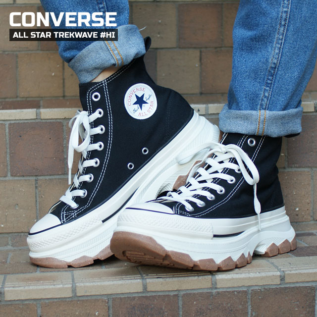 楽天CliffEdgeR正規品・本物保証 新品 コンバース CONVERSE ALL STAR TREKWAVE HI オールスター トレックウェーブ ハイカット BLACK ブラック 31310070 ガムソール リアクト スニーカー メンズ レディース 男女兼用 新作 フットウェア