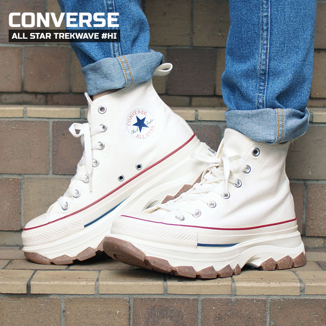 正規品・本物保証 新品 コンバース CONVERSE ALL STAR TREKWAVE HI オールスター トレックウェーブ ハイカット WHITE ホワイト 31310071 ガムソール リアクト スニーカー メンズ レディース 男女兼用 新作 フットウェア