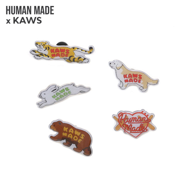 正規品・本物保証 新品 ヒューマンメイド HUMAN MADE x カウズ KAWS PIN BADGE SET(5P) ピンズ 5個セット 新作 NIGO ニゴー APE KAWS ガールズドントクライ グッズ