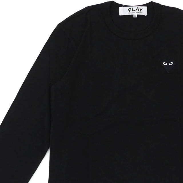 正規品・本物保証 新品 プレイ コムデギャルソン PLAY COMME des GARCONS BLACK HEART LS TEE 長袖Tシャツ メンズ レディース ハート ロゴ AX-T120-051 TOPS