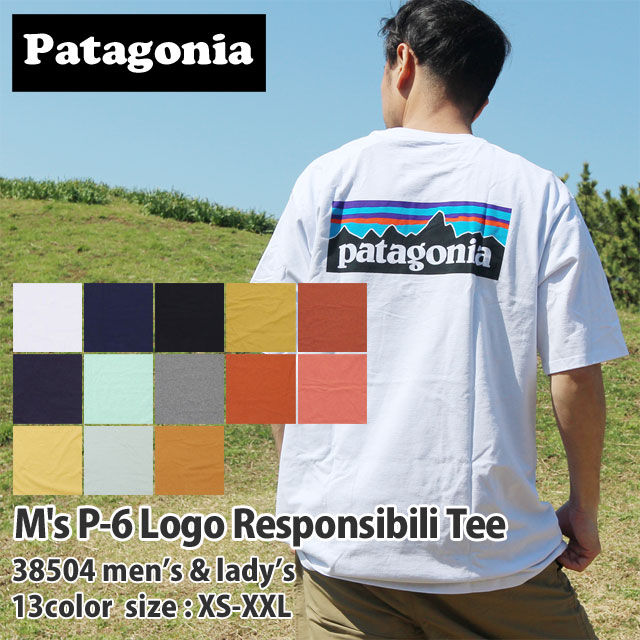 正規品・本物保証 新品 パタゴニア Patagonia M's P-6 Logo Responsibili Tee P-6ロゴ レスポンシビリ Tシャツ 38504 メンズ レディース アウトドア キャンプ 山 海 サーフィン ハイキング 山登り フェス 新作 半袖Tシャツ