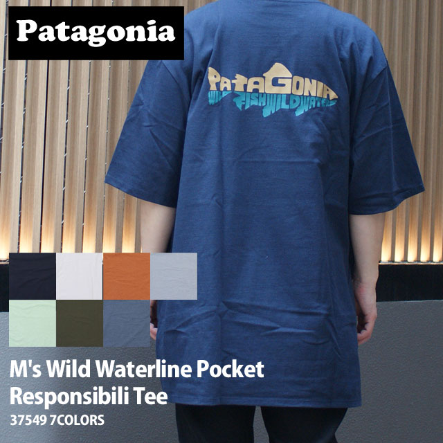 正規品・本物保証  新品 パタゴニア Patagonia M's Wild Waterline Pocket Responsibili Tee メンズ ワイルド ウォーターライン ポケット レスポンシビリ Tシャツ 37549 メンズ レディース アウトドア キャンプ 新作 半袖Tシャツ
